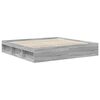 vidaXL Bed Frame Grey Sonoma 200 x 200 cm Solid Pine Wood