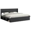 vidaXL Bed Frame with Storage and Headboard Black 180 x 200 cm