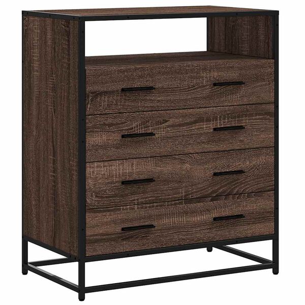 vidaXL Drawer Cabinet Brown Oak 70x41x83.5 cm Engineered Wood