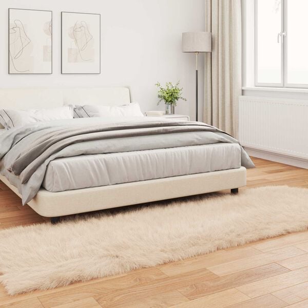 vidaXL Faux Sheepskin Rug Tafalla Beige 80 x 250 cm Polyester