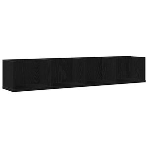 vidaXL Wall Shelf Wall-Mounted Black Oak 100 x 18 x 18 cm
