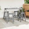 vidaXL Garden Bar Set 4 pcs Light Grey HDPE