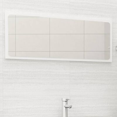 vidaXL Bathroom Mirror High Gloss White 100x1.5x37 cm Engineered Wood
