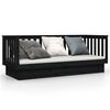 vidaXL Day Bed without Mattress Black 90x190 cm Solid Wood Pine