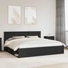 vidaXL Bed Frame with Headboard Black 200 x 200 cm Solid Pine Wood