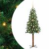 vidaXL Slim Christmas Tree Green 150 cm PVC and Solid Pine wood