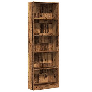 vidaXL Bookcase Old Wood 60x24x176 cm Engineered Wood