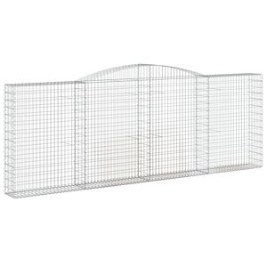 vidaXL Arched Gabion Basket 400x30x140/160 cm Galvanised Iron