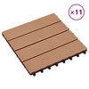 vidaXL Decking Tile 11 pcs Teak 30 x 30 cm WPC
