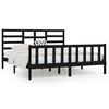 vidaXL Bed Frame without Mattress Black 180x200 cm Super King Solid Wood
