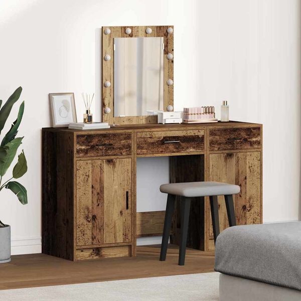 vidaXL Dressing Table with Door Brown 50 x 41 x 135 cm Engineered Wood