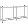 vidaXL 2-Layer Tyre Shelves 2 pcs Silver 110x40x109 cm Steel