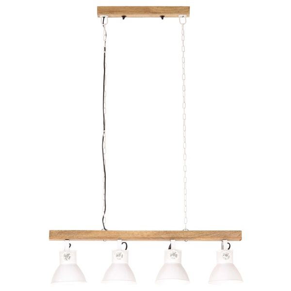 vidaXL Industrial Ceiling Lamp White E27 Mango Wood