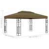 vidaXL Gazebo with Double Roof 3x4 m Taupe 180 g/m²