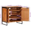 vidaXL Shoe Cabinet 67x38x65 cm Solid Wood Acacia