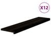 vidaXL Stair Treads 12 pcs Brown Black 110x25x2 cm Solid Wood Oak