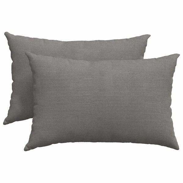 vidaXL Sofa Pillows 2 pcs Light Grey 60 x 40 cm Corduroy Fabric
