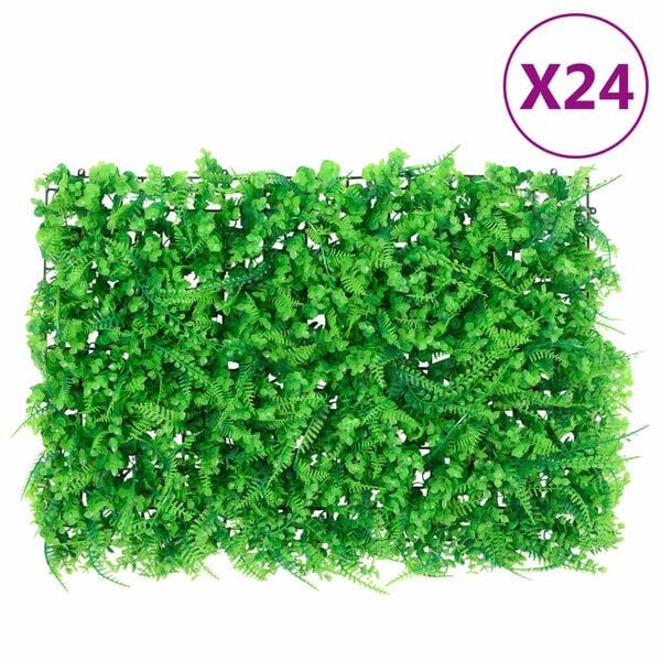 vidaXL Artificial Fern Leaf Fence 24 pcs Green 40x60 cm