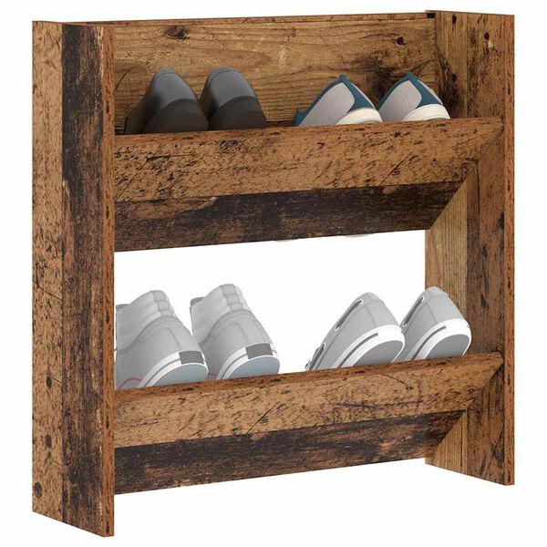vidaXL Shoe Cabinet Old Wood 60 x 18 x 60 cm Engineered Wood