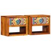 vidaXL Bedside Cabinet 2 pcs Brown 40 x 35 x 35 cm Solid Acacia Wood