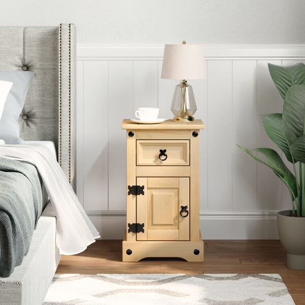 vidaXL Bedside Cabinet Corona 35x32.5x58 cm Solid Wood Pine