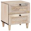 vidaXL Bedside Cabinet Beige 40 x 33 x 46 cm Solid Acacia wood
