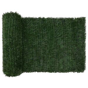 vidaXL Artificial Fence Dark Green 1 x 4 m PVC and Steel