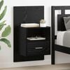 vidaXL Bedside Cabinet with Drawer 2 pcs Black Oak 50 x 32.5 x 80cm
