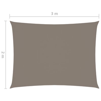 vidaXL Sunshade Sail Oxford Fabric Rectangular 2x3 m Taupe