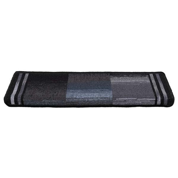 vidaXL Stair Mats Self-adhesive 5 pcs 65x21x4 cm Black and Grey