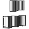 vidaXL Dog Gate with Door Foldable 15 Panels Black 750 cm Poplar Wood