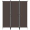 vidaXL 3-Panel Room Divider Brown 150x180 cm