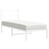 vidaXL Metal Bed Frame without Mattress with Headboard White 80x200cm
