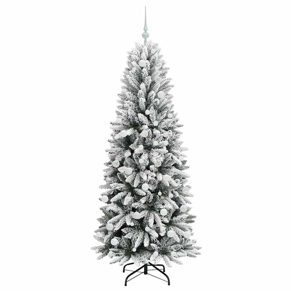 vidaXL Artificial Christmas Tree with 300 LEDs with Stand White 180 cm