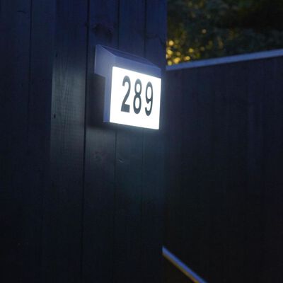 Luxform Solar LED House Number Wall Light Cornwall White 34106
