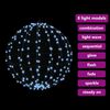 vidaXL Ball with 384 LEDs 2 pcs Cold white 59.5 x 59.5 x 63 cm Metal