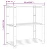 vidaXL 3-Tier Storage Rack Grey 80x38x90 cm Solid Wood Pine