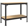 vidaXL Work Benches with Shelf Black 114 x 54 x 91 cm Engineered Wood