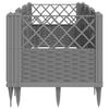 vidaXL Garden Planter with Pegs Light Grey 123.5x43.5x43.5 cm PP