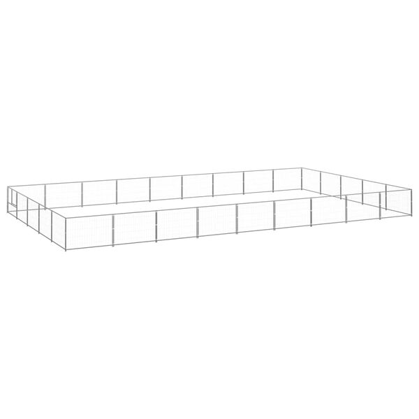 vidaXL Dog Kennel Silver 45 m&sup2; Steel