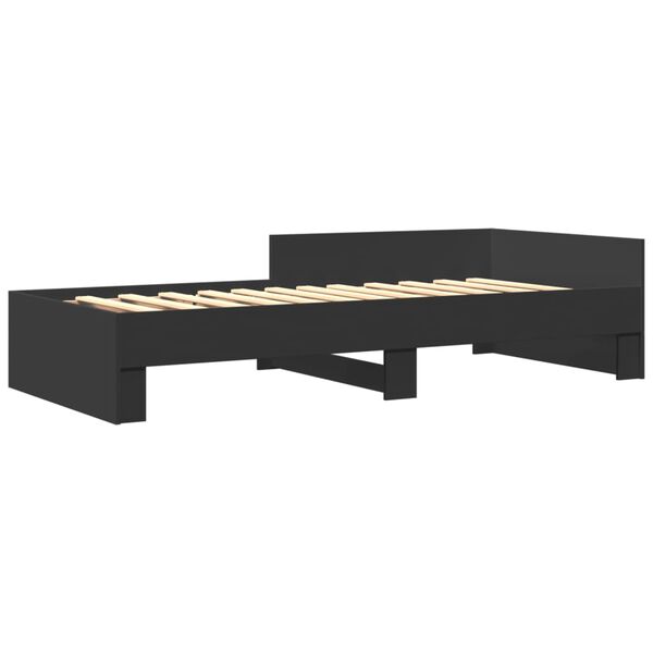 vidaXL Bed Frame without Mattress Black 75x190 cm Small Single Engineered Wood