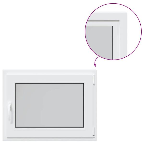 vidaXL Basement Window "RISOR" 80x70 cm Tilt&Turn DIN Right White