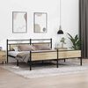 vidaXL Metal Bed Frame without Mattress Sonoma Oak 200x200 cm