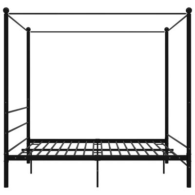 vidaXL Canopy Bed Frame Black Metal 180x200 cm Super King