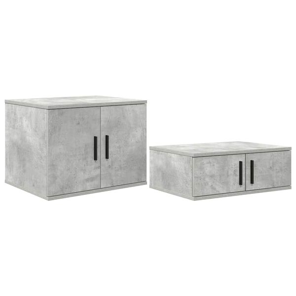 vidaXL Storage Cabinet 2 pcs Concrete Grey 108 x 41 x 40 cm