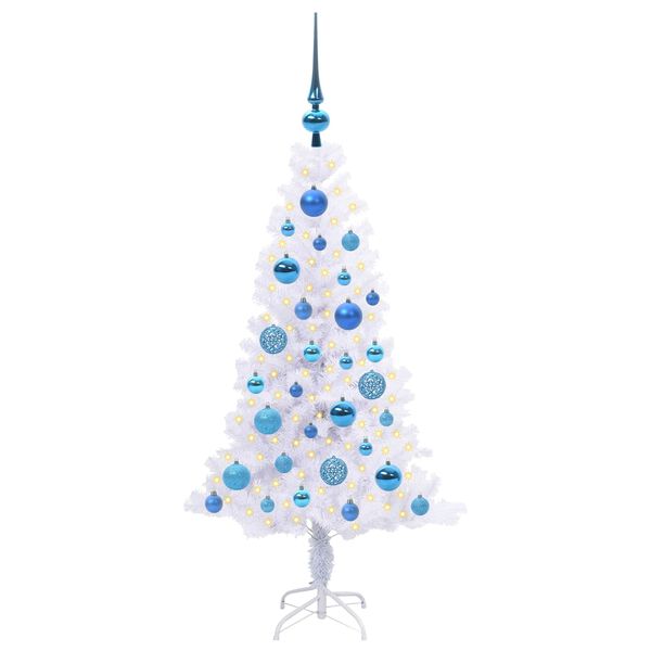 vidaXL Artificial Christmas Tree with Stand White 120 cm PVC and Steel