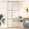 vidaXL Sliding Door Gold 90x205 cm Clear ESG Glass and Aluminium