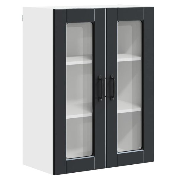 vidaXL Kitchen Cabinet with Door Black 60 x 31 x 80 cm Engineered Wood