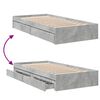 vidaXL Bed Frame with Drawers without Mattress Concrete Grey 90x200 cm