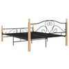 vidaXL Bed Frame with Headboard without Mattress Black 140x200 cm Metal